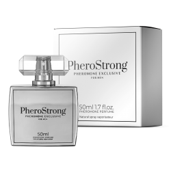 PheroStrong Exclusive męskie perfumy z feromonami atrakcyjność i pewność siebie trwały uwodzicielski zapach 50 ml