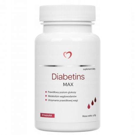 Diabetins Max 30 kapsułek Naturalne wsparcie poziomu cukru, metabolizmu i insuliny