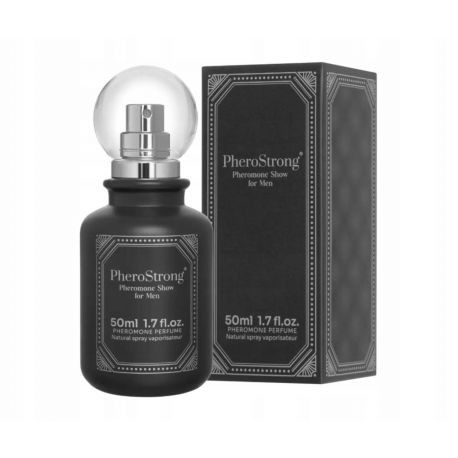 pherostrong pheromone show men męskie perfumy z feromonami trwały orientalno-drzewny zapach pewność siebie i charakter 50ml
