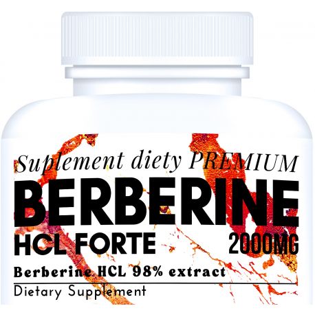 2000mg BERBERYNA HCL 98% ekstrakt odchudzanie glukoza 100 kapsułek
