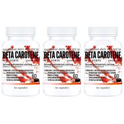 3x BETA CAROTENE 50000 IU FORTE MAX silny ekstrakt na zdrową cere i odporność miedź witamina C+E 60 kapsułek