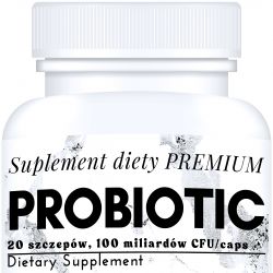 Probiotic 20 Szczepów 100 Miliardów CFU + Inulina zaawansowany Probiotyk na Jelita i Odporność 60 Kapsułek