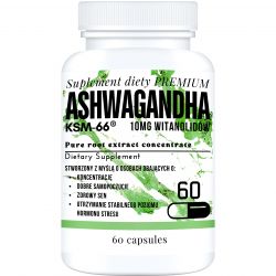 Ashwagandha KSM-66 1000mg 120 kapsułek Naturalne wsparcie antystresowe i regeneracyjne